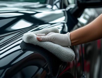 Nettoyage extérieur d'une voiture premium
