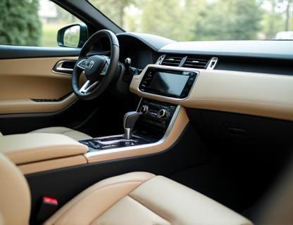 Intérieur d’une voiture nettoyée et traité